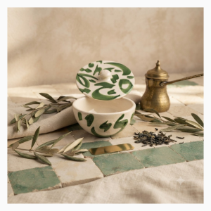 Bol avec couvercle – motif floral