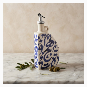 Bouteille à huile motif bleu – Modèle 3 PM