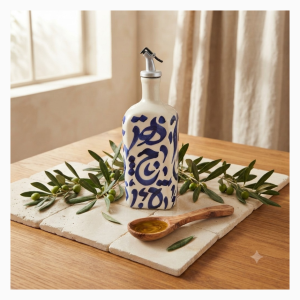 Bouteille à huile motif bleu – Modèle 2 GM