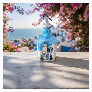 Bouteille à huile motif fleuri – Petit modèle