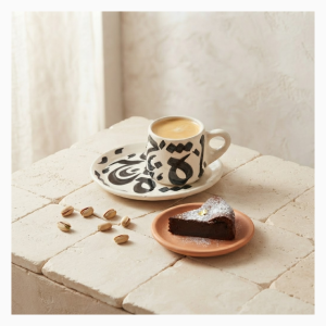 Duo tasse & sous-tasse ovale – Collection Calligraphie