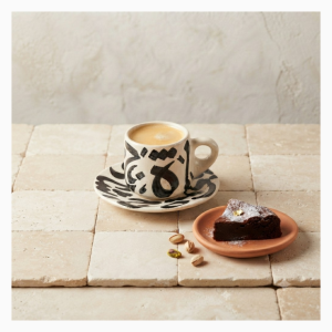 Duo tasse & sous-tasse café – Collection Calligraphie
